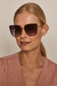 różowy Okulary przeciwsłoneczne damskie typu kocie oczy różowe Damski