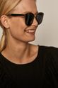Okulary przeciwsłoneczne damskie typu kocie oczy z polaryzacją czarne Damski