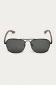 Okulary przeciwsłoneczne męskie z zausznikami z funkcją flexible czarne Materiał 1: 100 % Poliwęglan, Materiał 2: 100 % Drewno, Materiał 3: 100 % Metal
