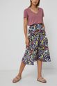 multicolor Rozkloszowana spódnica damska w kwiatowy wzór Damski