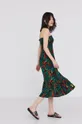 turkusowy Długa spódnica spódnica damska z wiskozy z falbanką i marszczeniami zielona