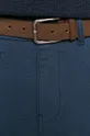 granatowy Spodnie męskie z paskiem w drobny wzór granatowe