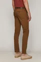 Spodnie męskie z paskiem w drobny wzór brązowe 98 % Bawełna, 2 % Elastan