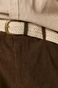 Spodnie męskie dresowe lniane z paskiem brązowe