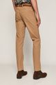Spodnie męskie  z tkaniny strukturalnej z paskiem brązowe 96 % Bawełna, 4 % Elastan