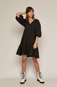 Sukienka damska w kształcie litery A z bawełną z recyklingu czarna RS21.SUD503 czarny RS21