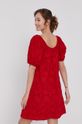 Sukienka damska z haftem czerwona 100 % Bawełna
