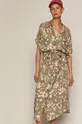 Długa sukienka damska oversize z wiskozy EcoVero zielona 100 % Wiskoza EcoVero
