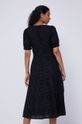 Ażurowa sukienka damska z dekoltem V czarna 100 % Bawełna