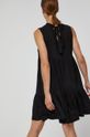 Sukienka damska w kształcie litery A z falbankami czarna 100 % Wiskoza