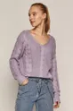 Sweter damski z warkoczowym splotem różowy 100 % Akryl