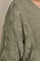 Sweter damski z warkoczowym splotem turkusowy Damski