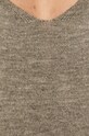 Sweter damski z dekoltem z gładkiej dzianiny szary RS21.SWD040