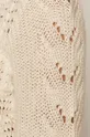 Ażurowy sweter damski z bawełnianej dzianiny kremowy Damski