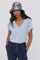 blady niebieski T-shirt damski z bawełny organicznej niebieski