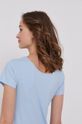 T-shirt damski w prążki niebieski 5 % Elastan, 95 % Wiskoza