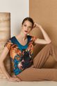 multicolor T-shirt damski z kolekcji EVIVA L’ARTE z bawełny organicznej Damski