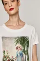 T-shirt damski EVIVA L’ARTE  z bawełny organicznej biały Damski