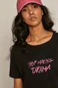 T-shirt damski z bawełny organicznej czarny Damski