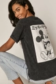 szary T-shirt damski z nadrukiem Mickey Mouse szary Damski