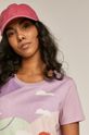 lawendowy T-shirt damski Projekt: Rower różowy Damski