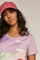 fioletowy T-shirt damski Projekt: Rower różowy Damski