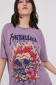 T-shirt damski z nadrukiem Metallica fioletowy Damski