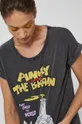 T-shirt bawełniany damski z nadrukiem Pinky and the Brain szary Damski