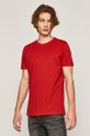 czerwony Bawełniany t-shirt męski w drobny wzór czerwony Męski