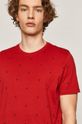 Bawełniany t-shirt męski w drobny wzór czerwony Męski