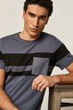 Bawełniany t-shirt męski z kieszonką niebieski bawełna niebieski RS21.TSM071