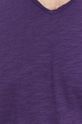 Bawełniany t-shirt męski z dekoltem w serek fioletowy Męski