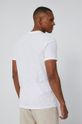 Bawełniany t-shirt męski z guzikami biały 100 % Bawełna