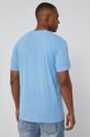 Bawełniany t-shirt męski z guzikami niebieski 100 % Bawełna
