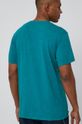 Bawełniany t-shirt męski z guzikami zielony 100 % Bawełna