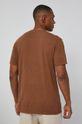 Bawełniany t-shirt męski z guzikami brązowy 100 % Bawełna
