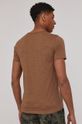 Bawełniany t-shirt męski z kieszonką brązowy 100 % Bawełna