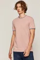 fioletowy T-shirt męski z gładkiej dzianiny fioletowy