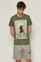 T-shirt męski z bawełny organicznej zielony Męski