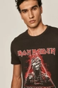 szary T-shirt męski z nadrukiem Iron Maiden szary