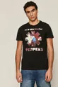 czarny T-shirt męski z nadrukiem Red Hot Chili Peppers czarny