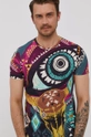 multicolor Bawełniany t-shirt męski wzorzysty Męski