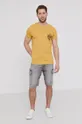 T-shirt męski z bawełny organicznej żółty żółty