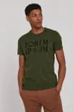 zielony T-shirt męski z bawełny organicznej by Bartek Bojarczuk zielony