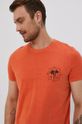 pomarańczowy Bawełniany t-shirt męski z nadrukiem pomarańczowy