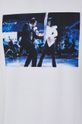 T-shirt męski z bawełny organicznej z nadrukiem Pulp Fiction biały Męski