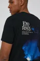 T-shirt męski z bawełny organicznej z nadrukiem The Lord Of The Rings czarny