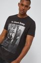 grafitowy T-shirt męski z bawełny organicznej z nadrukiem The Addams Family czarny
