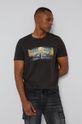 grafitowy T-shirt męski z bawełny organicznej z nadrukiem Columbia Pictures szary