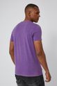 T-shirt męski z efektem acid wash fioletowy 100 % Bawełna